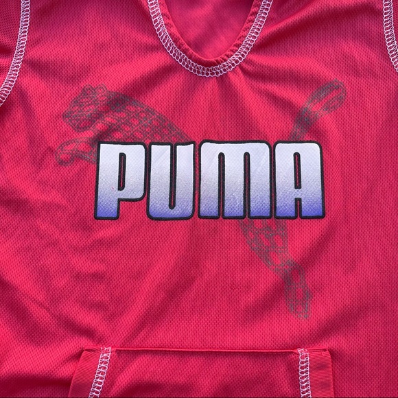 Puma Girls Red/Coral Small Dry Fit Logo Hoodie Short Sleeve - Picture 11 of 15